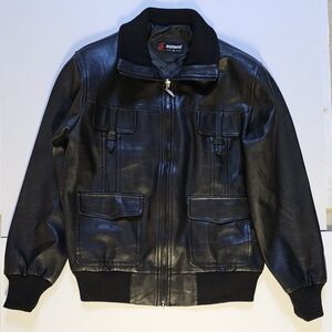 Wanwest Women's Black Leather Medium Size jacket